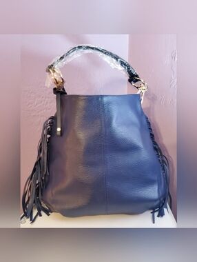 Blue Fringe Bag